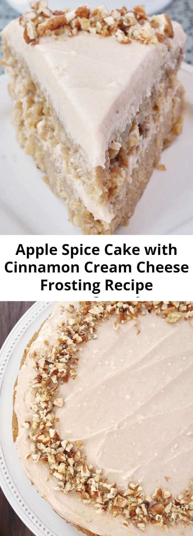 Apple Spice Cake with Cinnamon Cream Cheese Frosting Recipe - Apple Spice Cake with Cinnamon Cream Cheese Frosting is a delicious celebration of all things fall with lots of apples and fall spices.