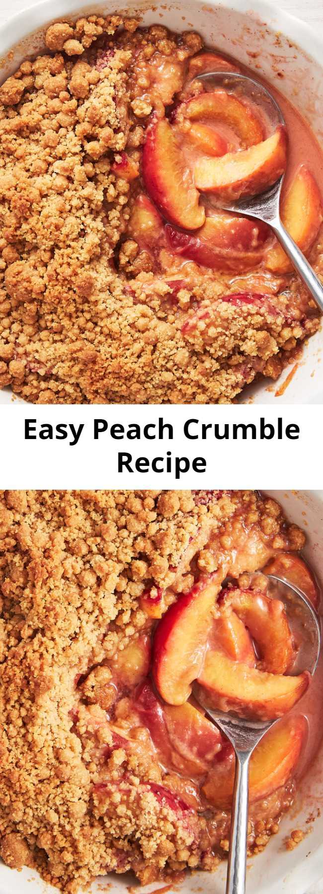 Easy Peach Crumble Recipe - This simple Peach Crumble from Delish.com makes the most of what the summer season has to offer: a little cinnamon and ground ginger goes a long, sweet way!