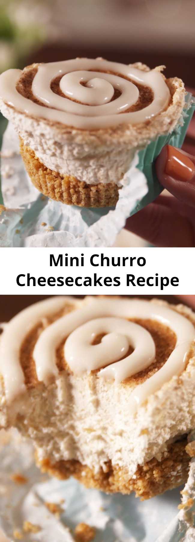 Mini Churro Cheesecakes Recipe - If a churro and a cheesecake had a baby, this would be it. 