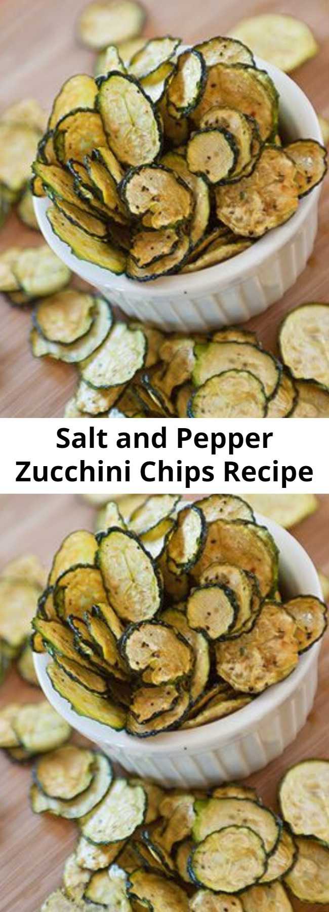 Salt and Pepper Zucchini Chips Recipe - This Dehydrated Zucchini Chips Recipe is SO good.  Full of flavors, slightly spicy. Amazing.