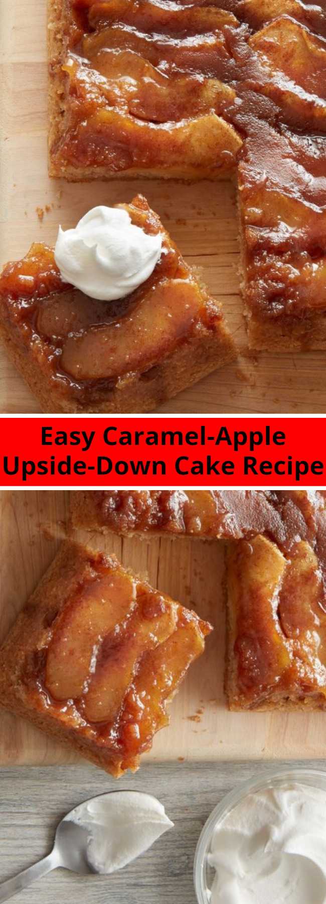 Easy Caramel-Apple Upside-Down Cake Recipe - The best part about the classic pineapple upside-down cake is its gooey fruit topping, and this fresh take on the beloved dessert is no exception. We replaced canned pineapple with fresh apple slices whose tart flavor is the perfect balance to a sticky-sweet caramel sauce. We don't like to play favorites, but this topping plus a tender vanilla scratch cake equals an easy modern-day treat that may just outdo the original.