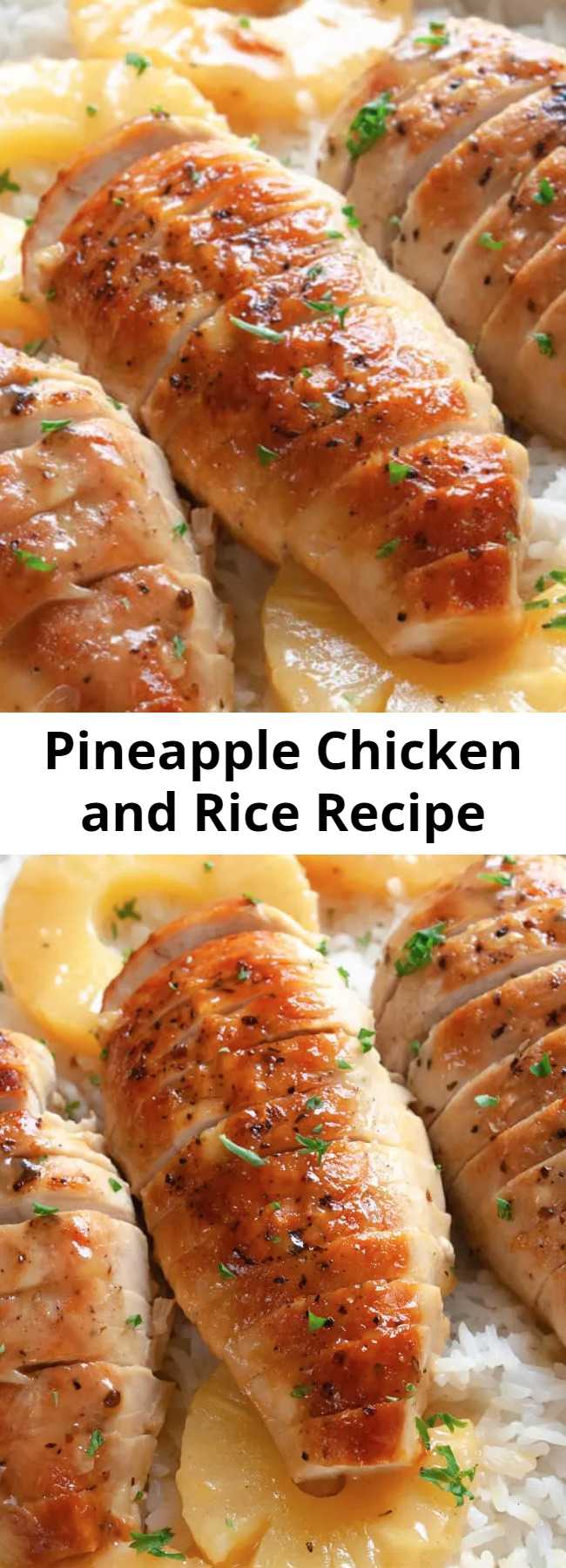 Pineapple Chicken and Rice Recipe - Pineapple Chicken with Rice Dinner Recipe. Tender chicken cooked in a sweet pineapple honey Dijon sauce and served over rice.