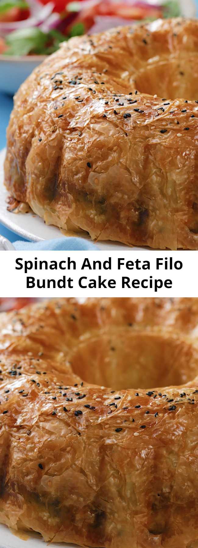 Spinach And Feta Filo Bundt Cake Recipe - This spinach and feta bundt cake is the perfect sharing dish!