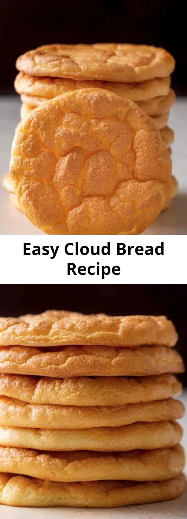 Easy Cloud Bread Recipe - This simple cloud bread recipe is a low carb, keto friendly option that is light, fluffy, and great for sandwiches. #bread #baking #lowcarb #keto #glutenfree