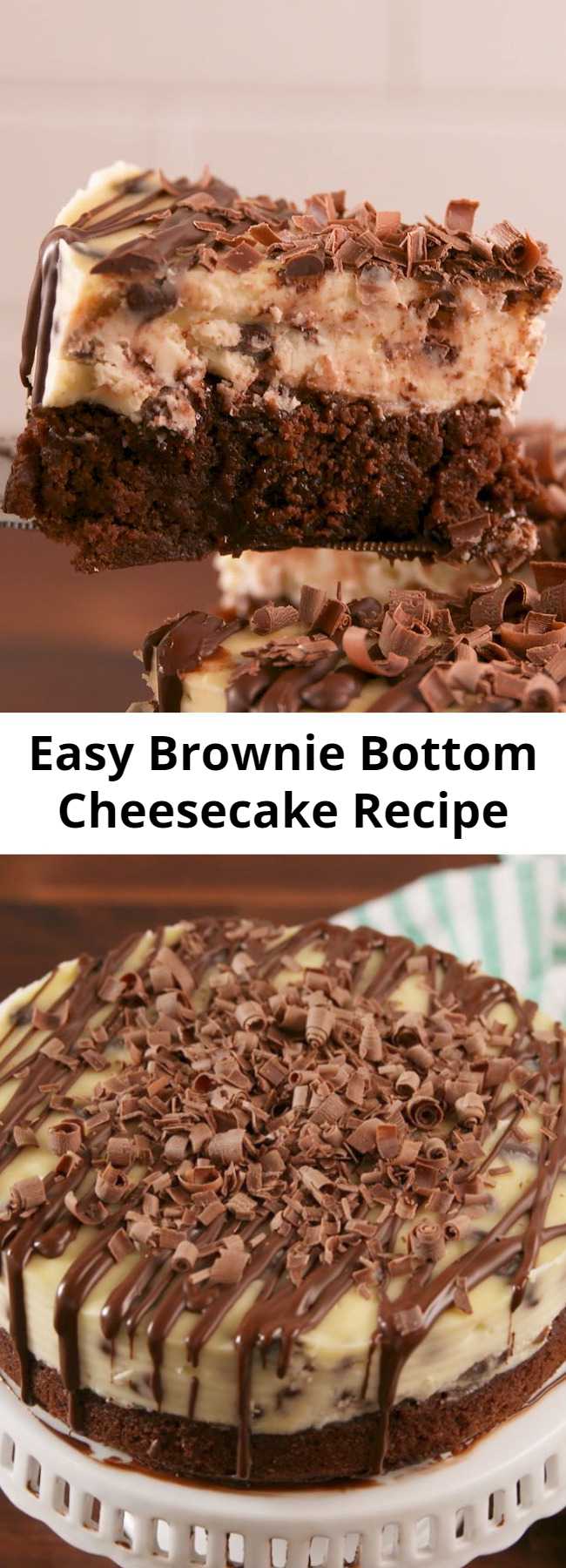 Easy Brownie Bottom Cheesecake Recipe - We didn't realize cheesecake could get even better. #food #easyrecipe #dessert #ideas #cake