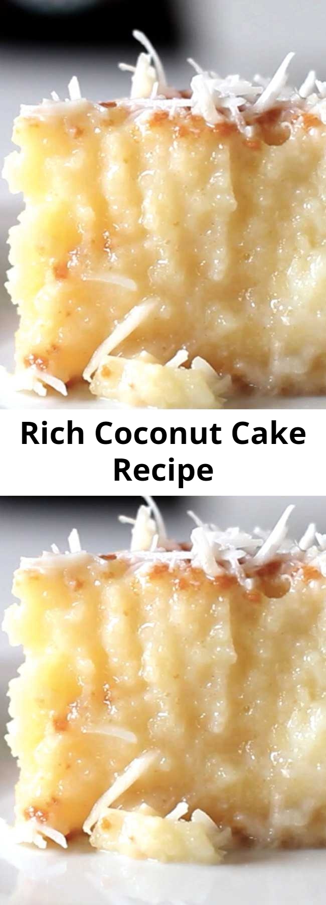 Rich Coconut Cake Recipe - A cake with a rich coconut base and grated coconut topping.